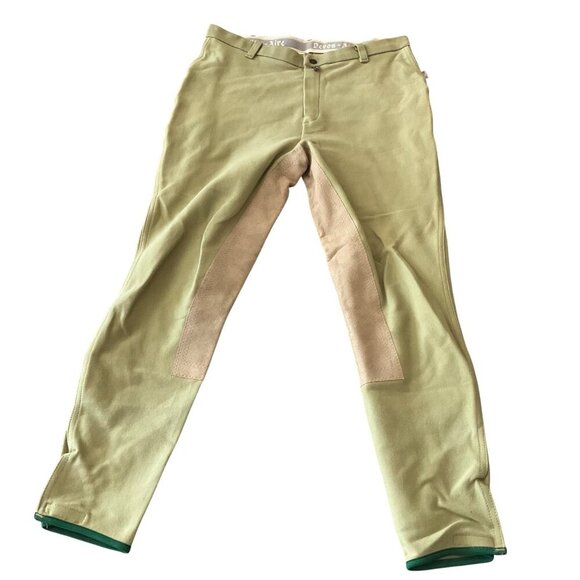 Devon-Aire Riding Breeches Khaki Equestrian Pants 32R Cotton/Spandex full seat - Picture 1 of 8